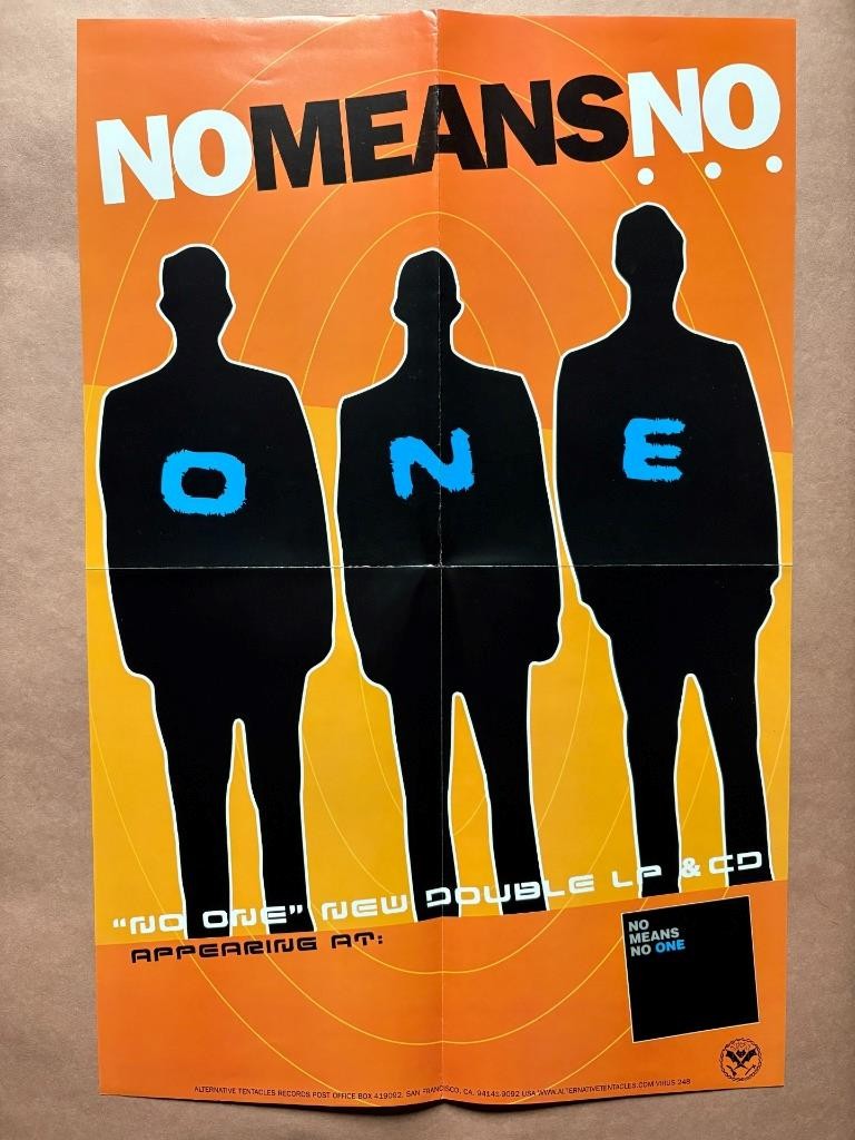 NOMEANSNO Poster One Album 23.5x15.5 promo 2000 handsonbrothers 