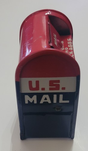 1950's TIN U.S. Mail Box Bank Made In Japan No Key - Picture 3 of 8