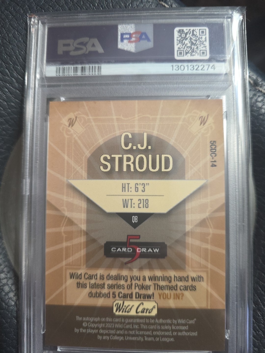 2023 CJ Stroud Rookie Card PSA 10 Auto 1/1 Tan & Rainbow🌈 #5CDC14 5 Card Draw💯 view 3