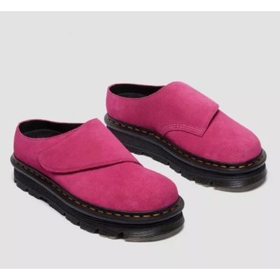 Dr. Martens Zebzag AnyWair Fuchsia Pink Bronx Suede Platform Mules Size 8