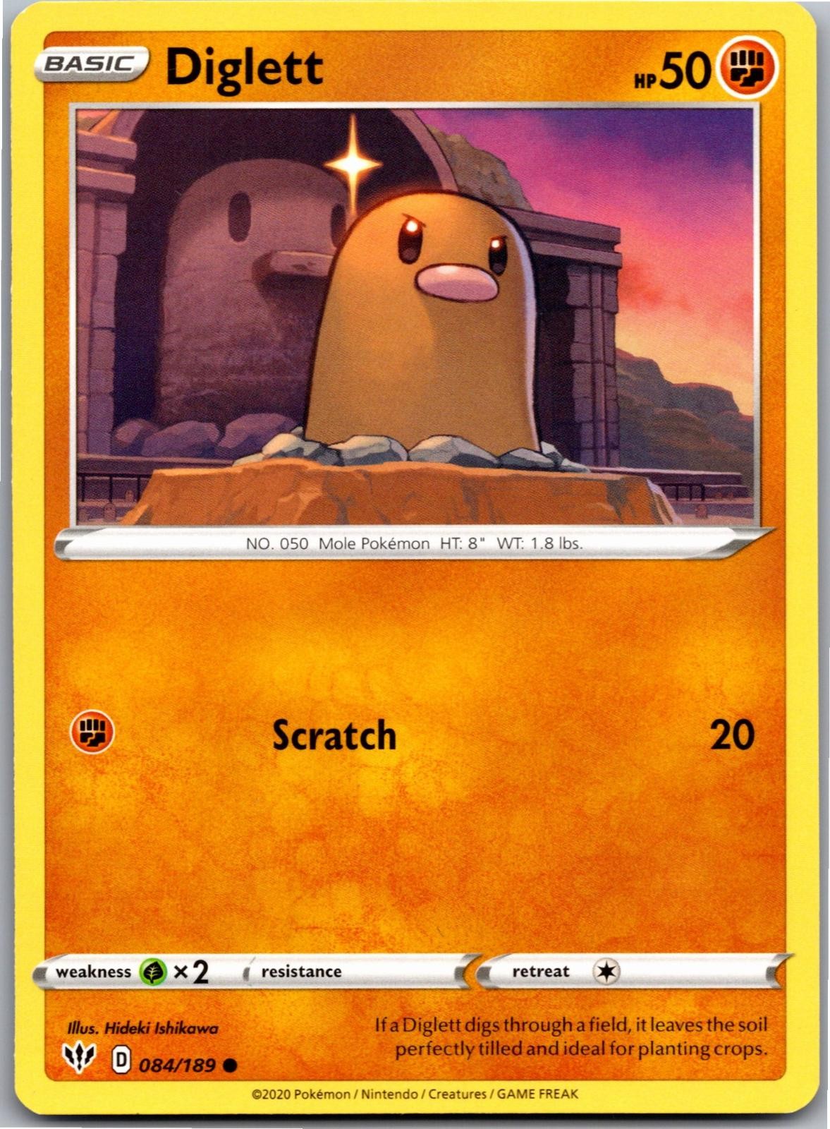 Diglett 084/189 Common Darkness Ablaze Pokemon Near Mint