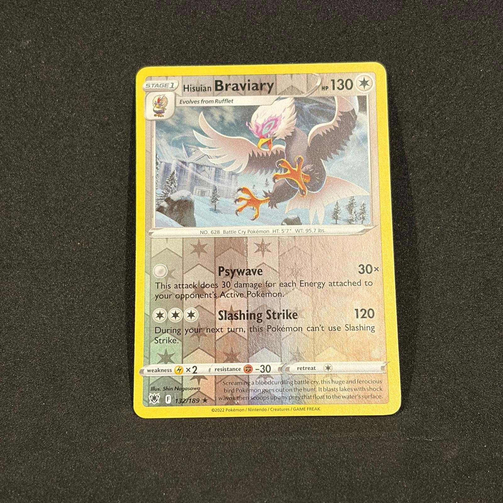 Hisuian Braviary 132/189 Rare Astral Radiance Pokemon Near Mint