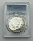 1886 $1 Morgan Silver Dollar MS63 PCGS Vibrant Rainbow Toned Coin