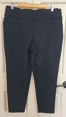 Maurices Black Polka Dot Ankle Pants Womens Size 18S 36x24.5 Stretch 53-35611