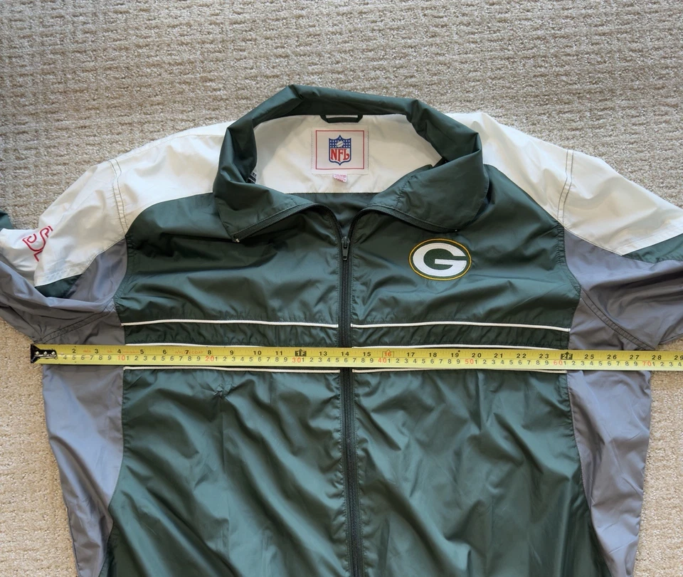 Quebra-vento Green Bay Packers NFL Sports Illustrated tamanho 2XL vintage zíper completo - Imagem 4 de 4