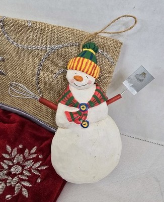 Gooseberry Patch Midwest Falls Snowman Baker Baking Whisk Christmas Ornament 