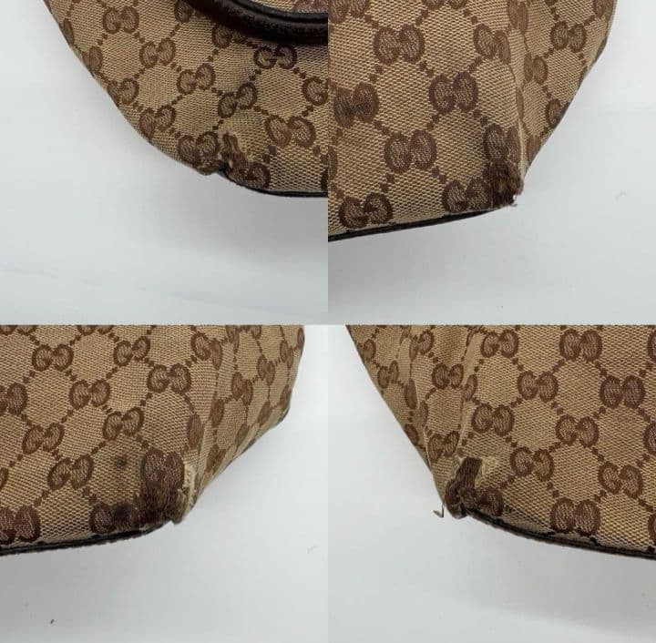 Gucci GG Pattern Leather Strap Small Handbag Beig… - image 10