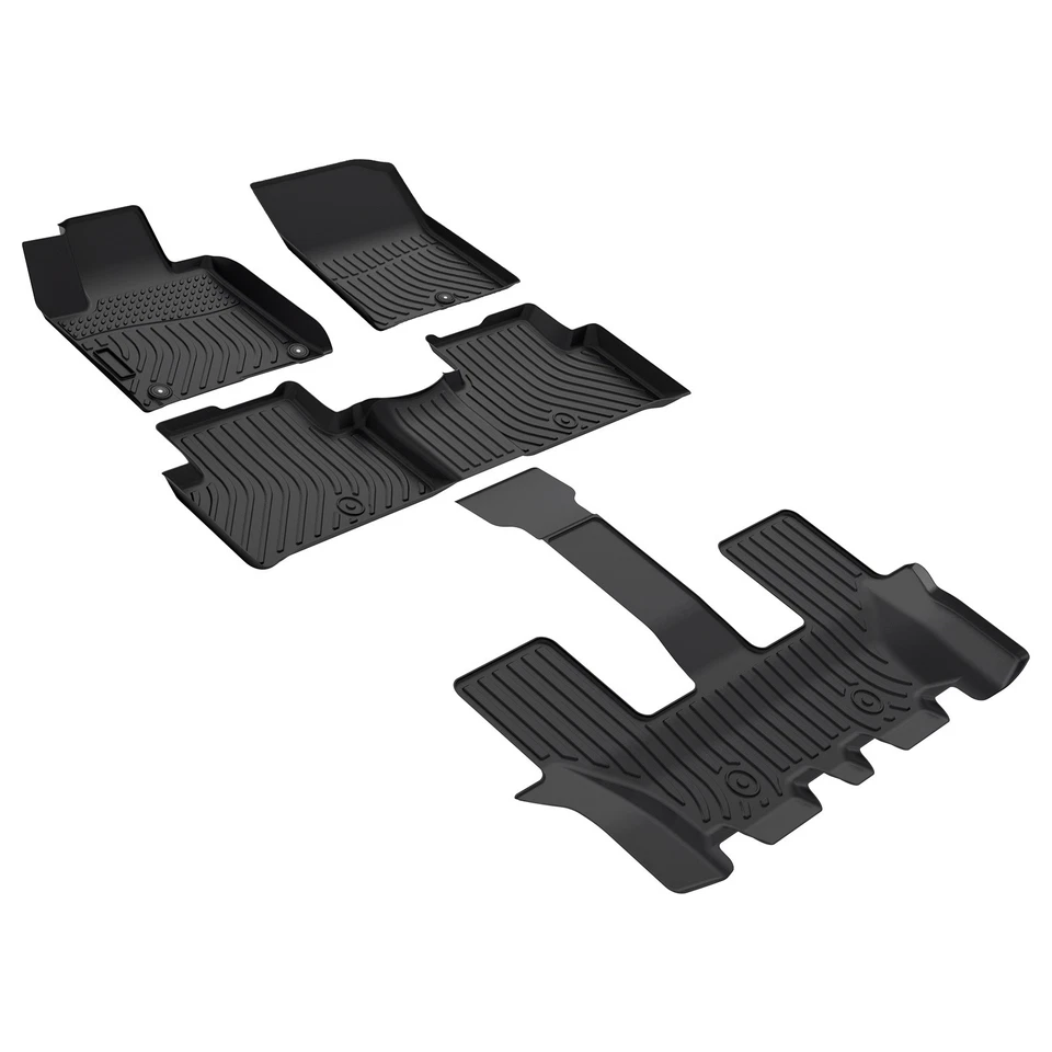 Floor Mats 3 Rows Liner Carpets For 2021-2025 Kia Sorento TPE Rubber All Weather Foto 3 de 4