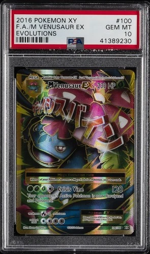 2016 POKEMON XY EVOLUTIONS #100 FULL ART/M VENUSAUR EX PSA 10