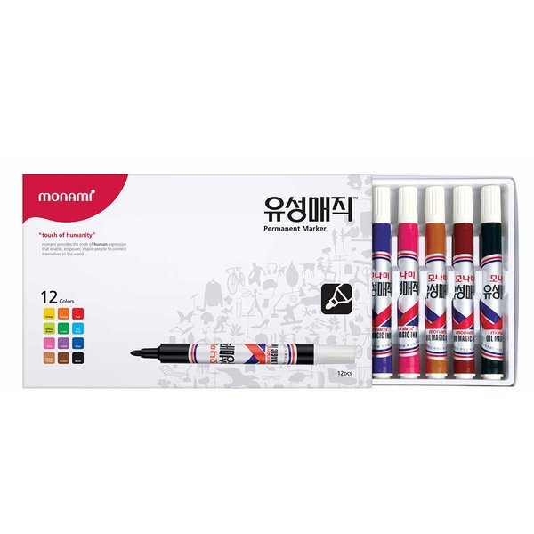 MONAMI Oil magic ink PERMANENT MARKER 12Color Set