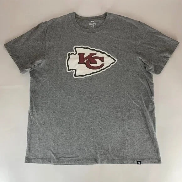 Lot of 5 Kansas City Chiefs NFL Gray Red 47 Brand Charlie Hustle Shirts Mens XL - Image 2 of 4