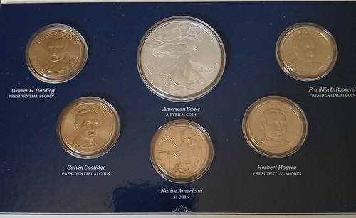 2014 Annual Uncirculated Dollar 6 Coin Set Silver Eagle Sacagawea Presidential - Picture 3 of 4