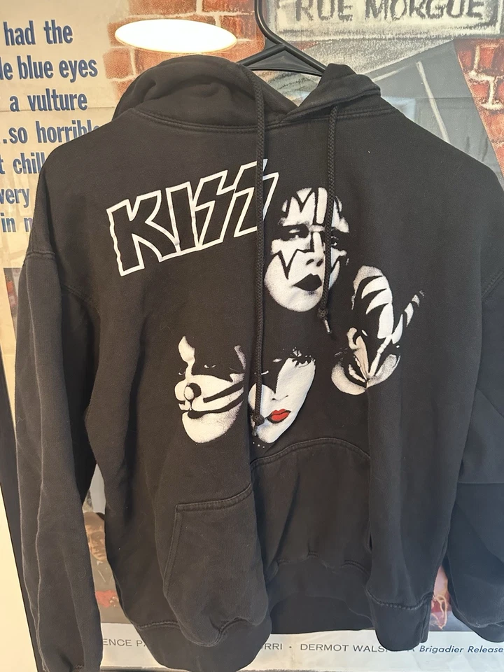 Kiss Hoodie Mens Medium Black Sweatshirt Band Rock Vintage Concert - Image 2 of 4