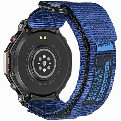 Watch Band Compatible Amazfit T Rex 3 Pro 48mm Nylon Blue Small SMITHA Bands