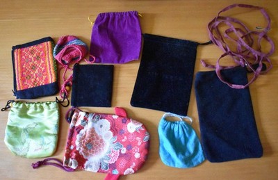 9 fabric pouch bags Daiso Japanese Kimono Fabric Goldfish Drawstring Purse