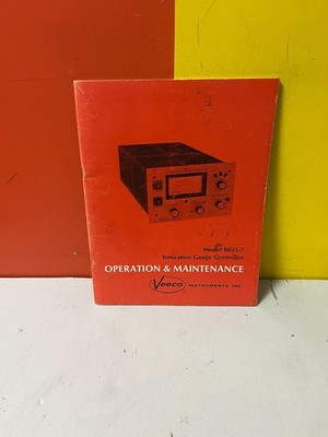 Veeco RGLL-7 Controller Operation and Maintenance Manual