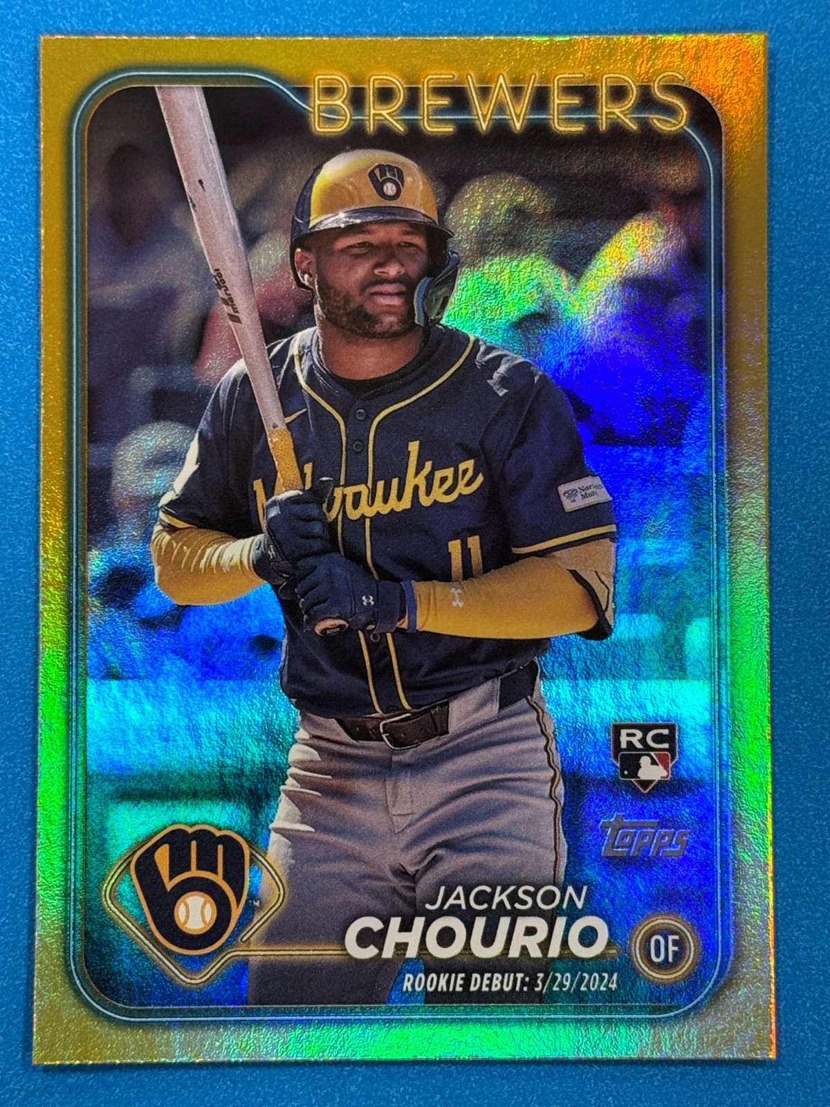 2024 Topps Update Series Gold Foil Parallel #US155 Jackson Chourio Rookie RC