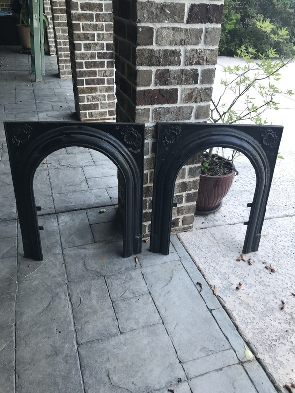 Fireplace Surround Antique Vintage 1800s Cast Iron Victorian Art Deco (2 Pieces)