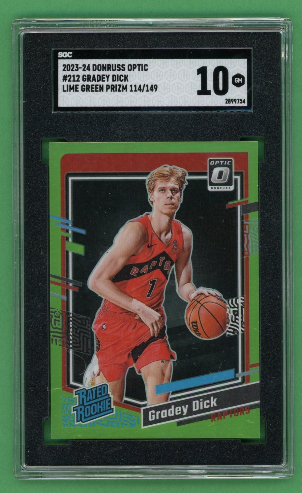 2023-24 Optic #212 Gradey Dick Lime Green Prizm /149 RC Rookie