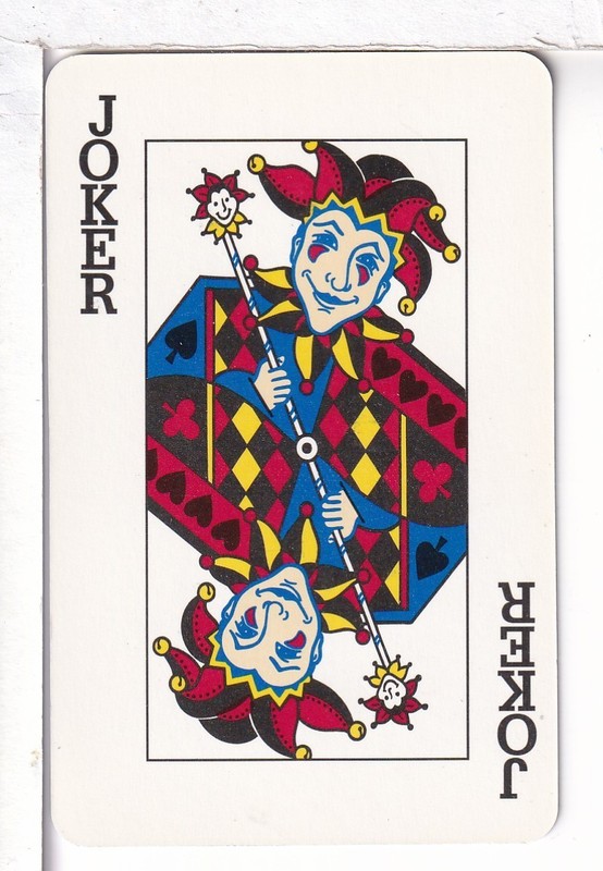 Single Playing Card Joker, "Reversible" Unknown, USA, 1990's