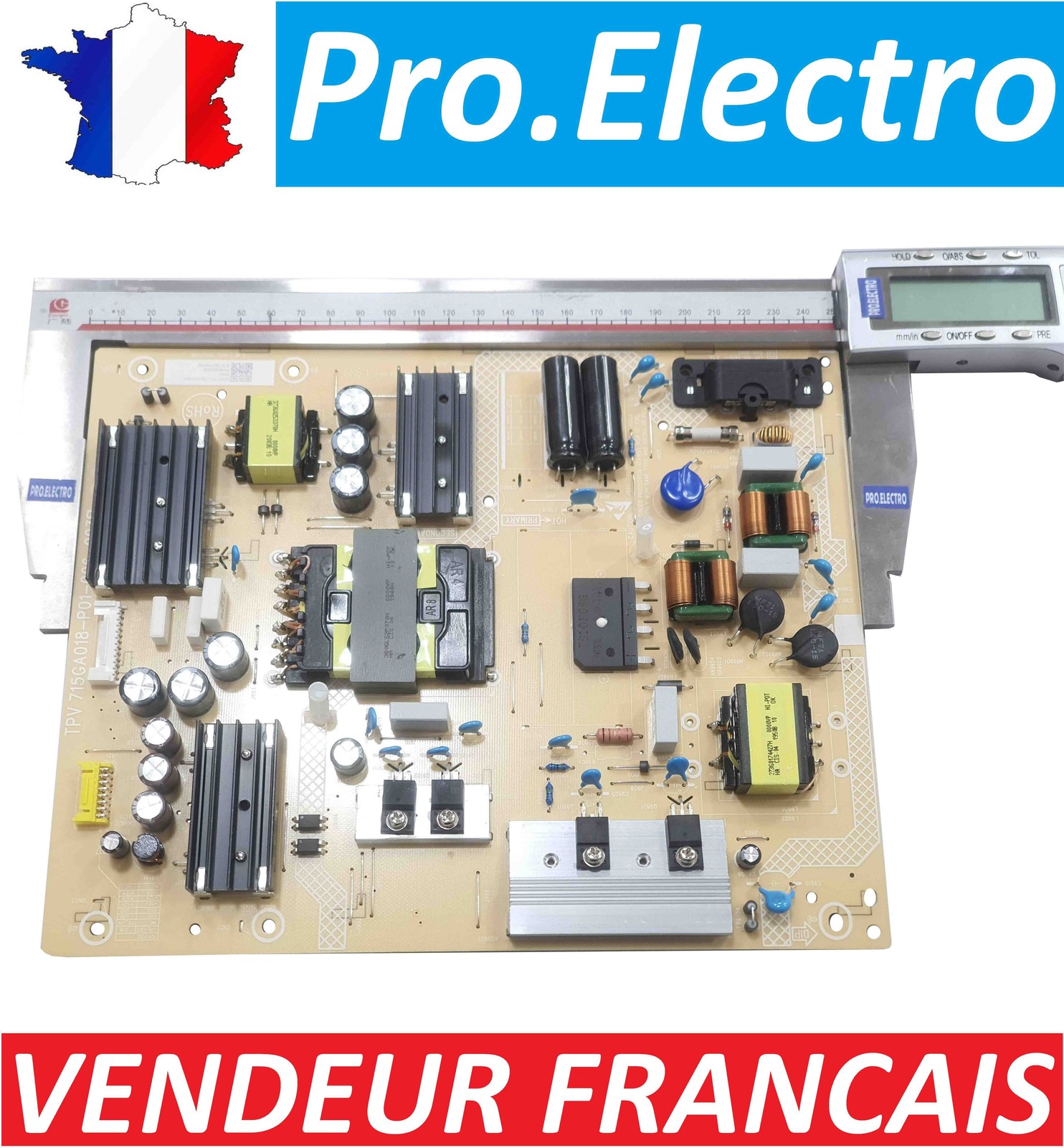 Écran noir sur TV Philips 58 pouces ? Carte alimentation 715GA018-P01-006-003S pour réparation