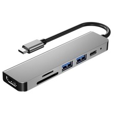 6 in 1 Type-C 4K HDMI Output USB 3.0 Adapter HUB For MacBook iPad Pro Mac PC c