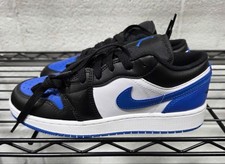 Grade School Air Jordan 1 Low White/Royal Blue-Black-White 553560 140 - 4Y, 5Y