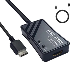 PS1/PS2 to HDMI Converter, RGBS & YPbPr Signal Output for Black 