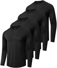 4 Pack Long Sleeve Shirts for Men - Quick Dry Moisture Wicking Sun Protection...
