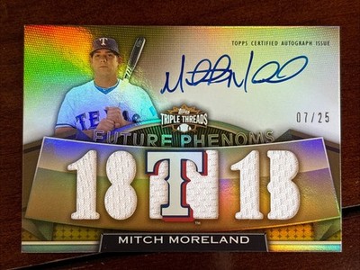 2011 Topps Triple Threads Mitch Moreland Future Phenoms Gold #/25 Patch Auto