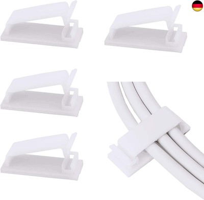 SOULWIT  50 Stück Stark Selbstklebende kabelmanagement, Kabel Organizer, Kabel C