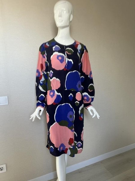 Women Seidensticker Dress Multicolor Silk 40 / L /