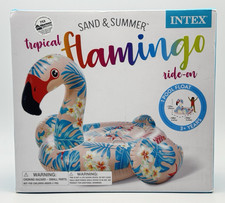 Intex Tropical Sand  Summer Flamingo Ride On Pool Float 58  Inflatable Pool Toy