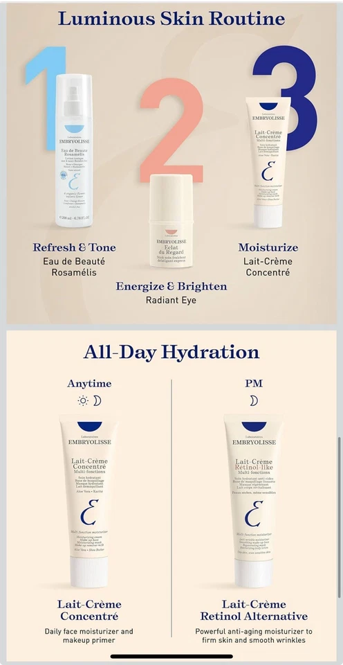 Crema hidratante concentrada Embryolisse Lait-Creme 2,54 fl oz sellada Foto 2 de 4