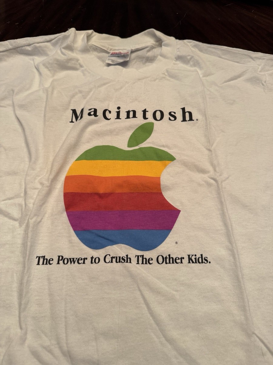 Rare Vintage 80s Apple Computer Rainbow Logo Men's Size XXL T