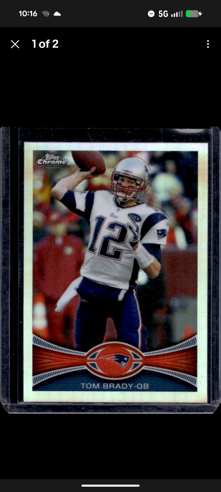 2012 Topps Chrome Tom Brady #220 Refractor Patriots Buccaneers GOAT MINT