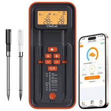 AI Meat Thermometer Wireless, 500ft Long Range Smart Digital Bluetooth BBQ Th...