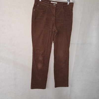 BRAX Mary Soft Corduroy Pants Women Brown Straight Leg Size 27/30 Style 77-1238