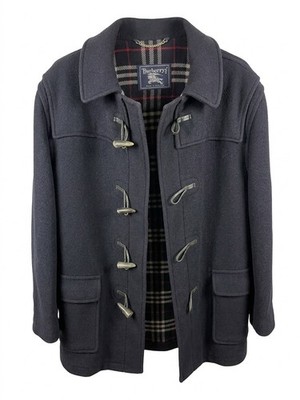 ジャケット・アウター Burberrys specialty Duffle coat navy XL Vintage Burberrys' England Duffle Coat Navy Blue Wool Nova Check