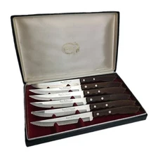 Set 6 Vintage Carvel Hall Great Blades Regent Sherwood Stainless Steak Knives