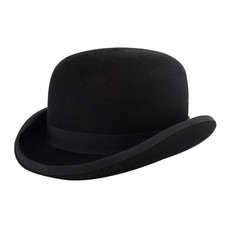 100 Wool Derby Hat Bowler Caps Black Traditional Victorian Style for Men Women