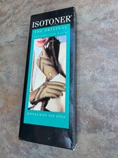 Vtg ISOTONER The Original Leather Detailing Gloves Fits 6.5 - 8 Taupe Self 1991