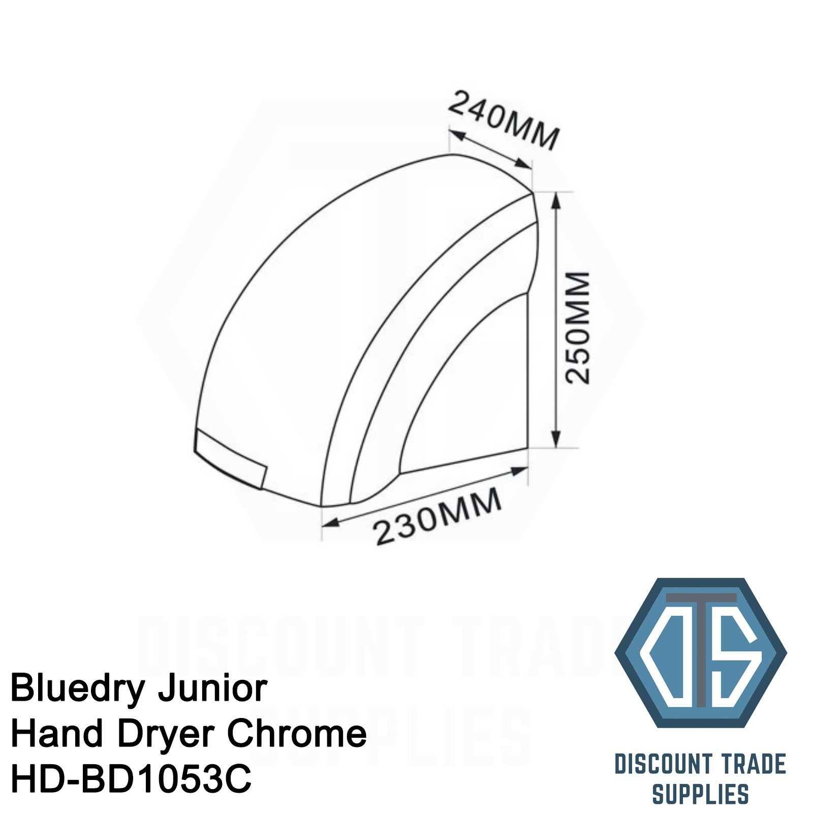 Bluedry Junior Hand Dryer Chrome HD-BD1053C