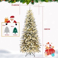 Weihnachtsbaum 180/210CM Tannenbaum Mit Beleuchtung DüNn KüNstlich Christbaum