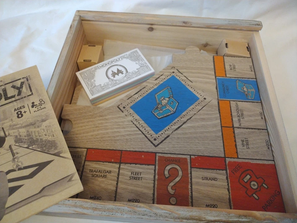 Monopoly Limited Edition Wooden Rustic Series - Puzzlefit - SEALED PARTS VGC - Image 4 of 4