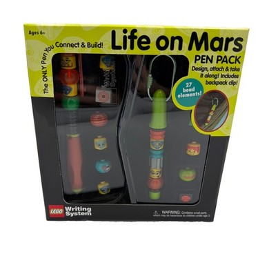 NOS Vintage 2001 LEGO Life on Mars Pen Pack Writing System w/Case& Backpack Clip