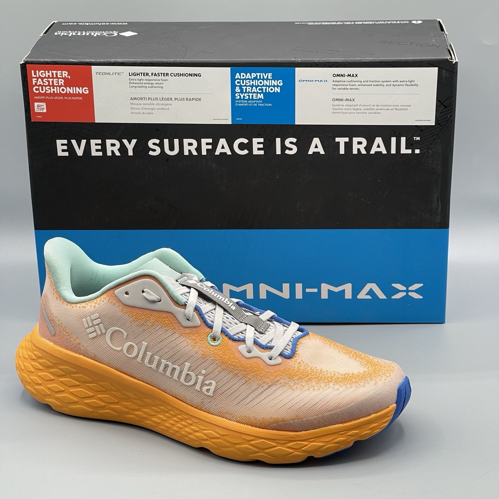 Running Trail Konos Omni Max Orange Blue Lightweight