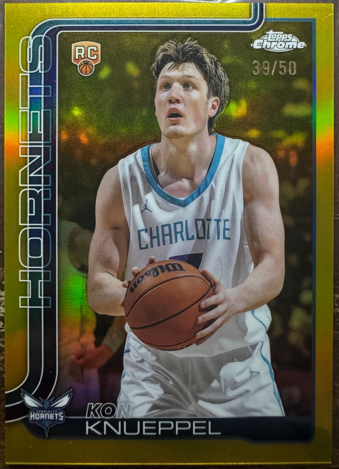 2025 Topps Chrome #254 KON KNUEPPEL True Gold Refractor /50 Rookie RC SSP Card