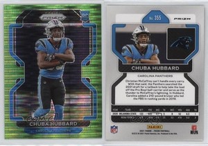 2021 Panini Prizm Rookie Neon Green Pulsar Prizm Chuba Hubbard #355 Rookie RC