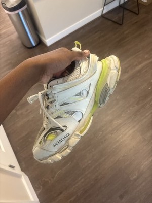 Balenciaga Track Men s Low Top Lace-Up Sneakers White Gray Neon Green Black